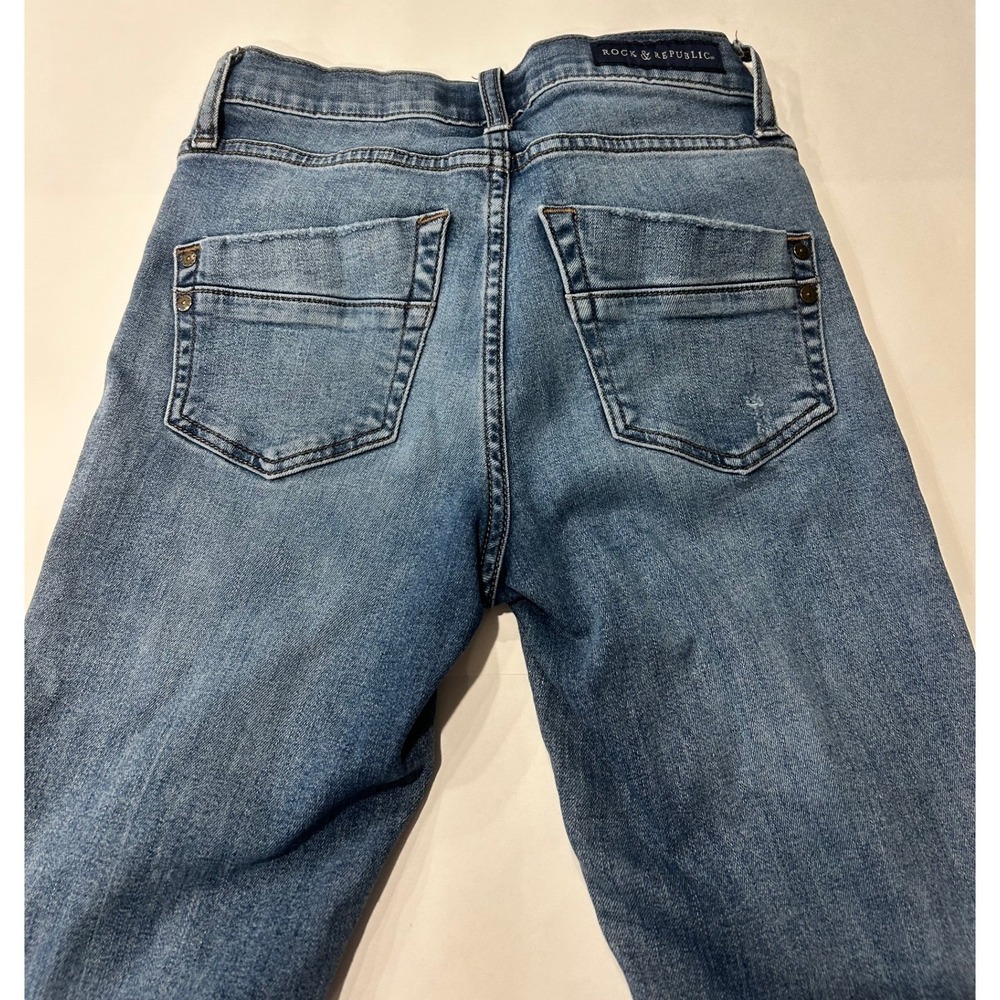 Rock & Republic Womens Kashmiere Ankle Jeans Zipper‎ Cuff Denim Blue 2M
